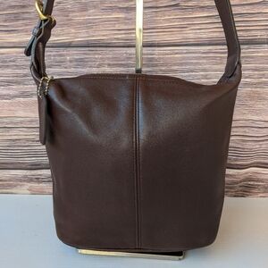 Vintage Coach Brown Leather Bucket Style 4148 Shoulder Bag